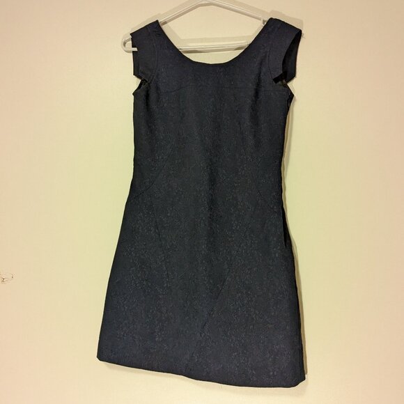 Buffalo David Bitton Textured Scoop Back Dress Navy Blue Size Small - Picture 3 of 5